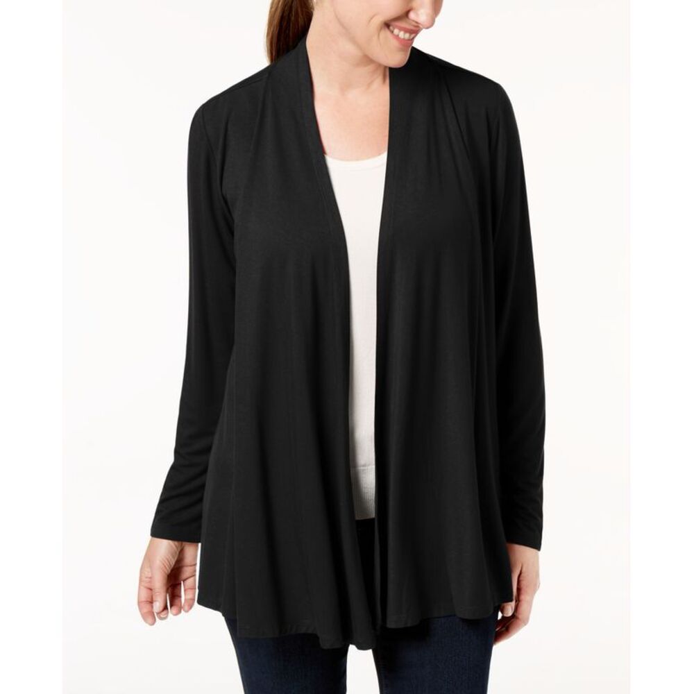 Karen Scott Petite Open Front Knit Cardigan